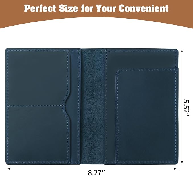 Jack&Chris Leather Passport Holder, Handmade Passport cover, Travel Wallet - Image 3
