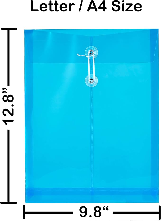12 Pack Assorted Colors Plastic Envelopes Poly Envelope Expandable File - Image 5