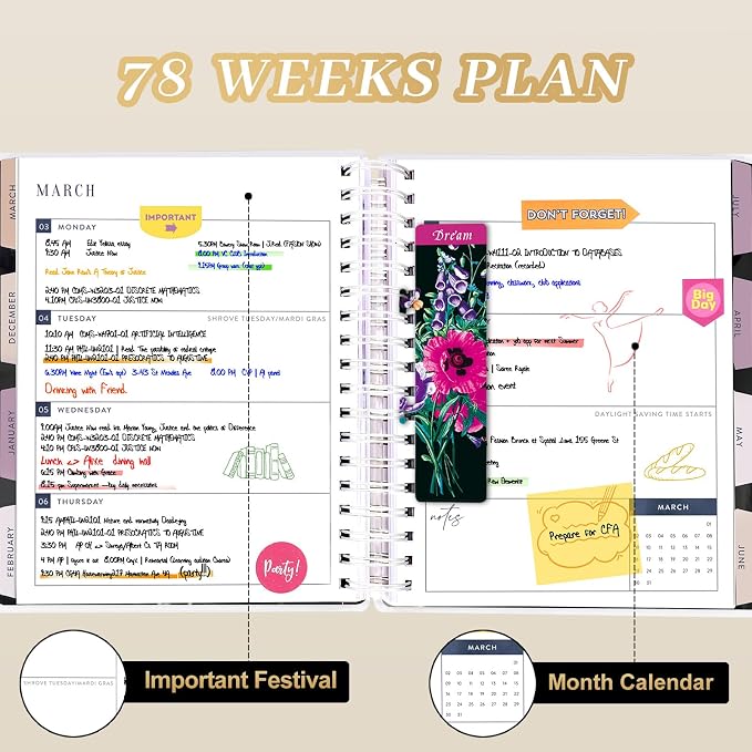 Planner 2026-2027, 18 Months Large Academic Daily Weekly Monthly Planner - Image 6
