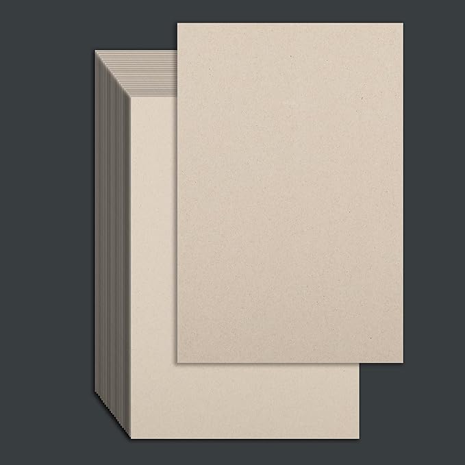 25 Pcs Book Board, Binder Board, Cover Board, Heavy Duty Chipboard for Book Binding, DIY Cardboard (Gray, 5.5 x 8.5 Inch 80PT)-DeskLoop Office