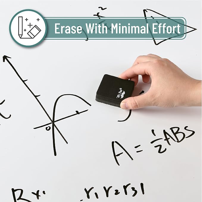Mr. Pen- Mini Magnetic Dry Erase Erasers, 24 Pack | Black Small Magnetic - Image 4