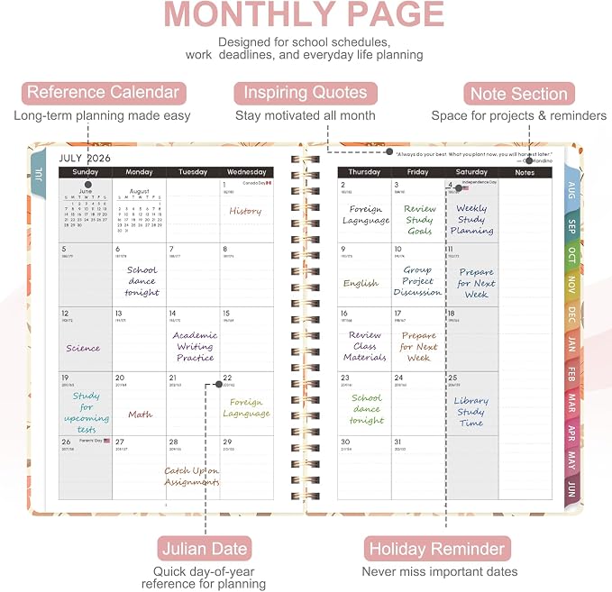Planner 2026-2027, Weekly and Monthly Academic Planner, July 2026 - Image 3