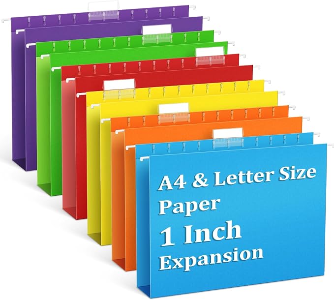 V-Opitos 6 Pack 1 Inch Expansion Hanging File Folders, Letter Size Hanging by Wearecommittedtotheresearchandproductionofhigh-qualitykidstoysschoolofficesuppliesandholidayproducts