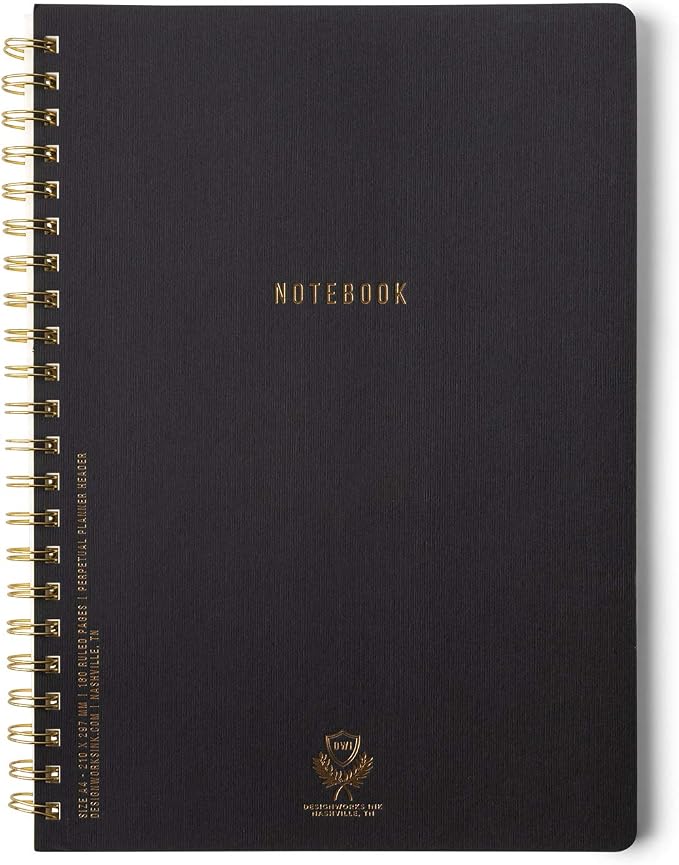DesignWorks Ink Textured Paper Twin Wire Notebook, Daily Planner & Soft Cover by DesignworksInk