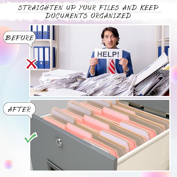 96 Pcs File Folders 9.5x11.6 Inch Manilla Folders Letter Size - Image 5