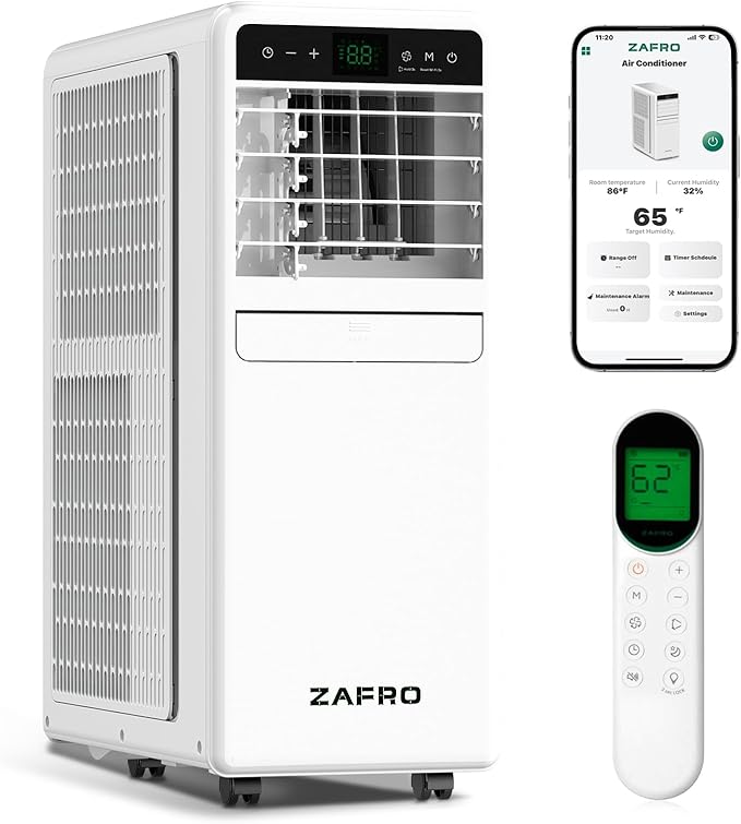 12,000 BTU Portable Air Conditioner, 3-IN-1 Smart AC Unit with Fan/Dehumidifier/Drainage-free Cooling, APP/Voice/Remote/Touch, 47 dB, Sleep Mode, Window Installation Kit, 24H Timer for Home/Office-DeskLoop Office
