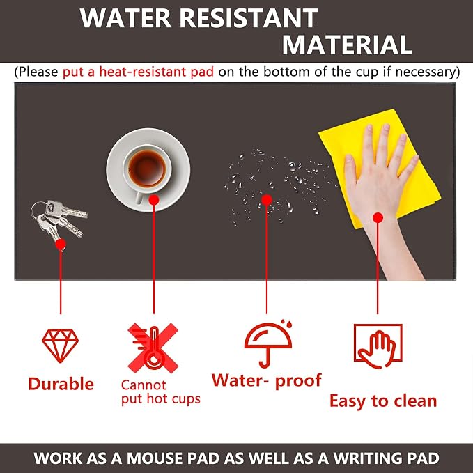 AKOZLIN 35.4"x 18.9" Soft PU Leather Surface Office Desk Mouse Mat Anti-Push Pad - Image 7