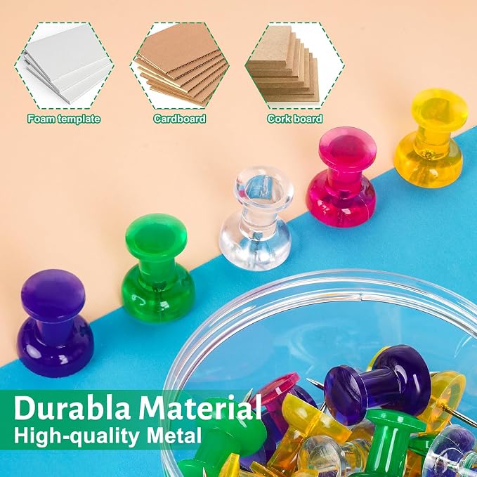 30 PCS Jumbo Push Pins for Bulletin Board, Large Thumb Tacks for Wall, 1.81 Inch - Image 3
