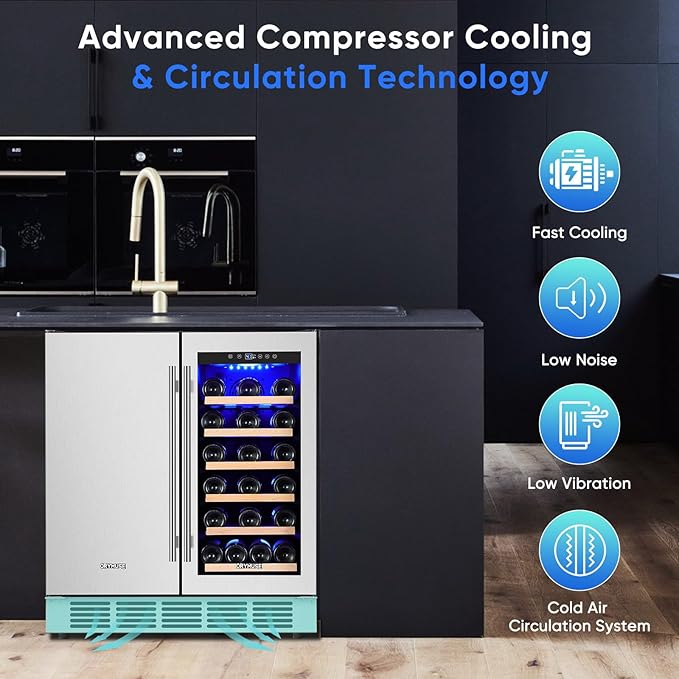 30" Stainless Steel Wine & Beverage Refrigerator - Dual Zone, Built-in/Freestanding with Upgraded Cooling - 30 Bottles & 110 Cans Capacity-DeskLoop Office