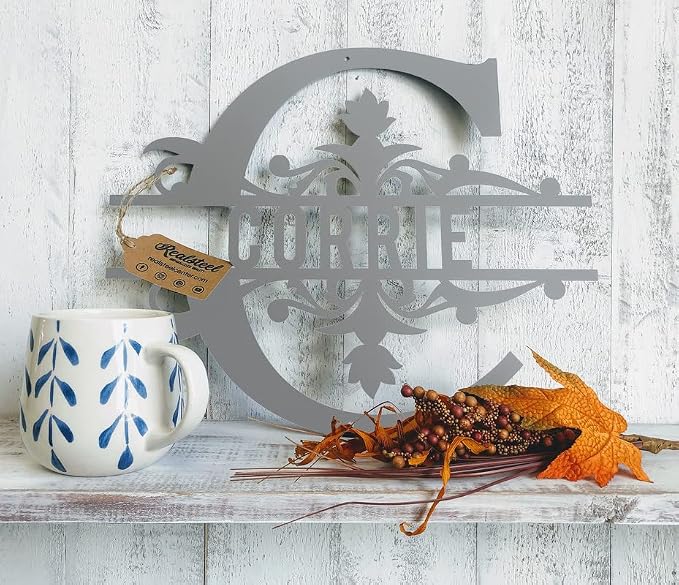 RealSteel Split Letter Name Monogram, Personalized Metal Sign, Custom Letter by RealSteel