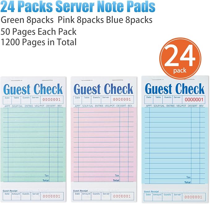ZPARIK 24 Pack Guest Checks Books - Image 2