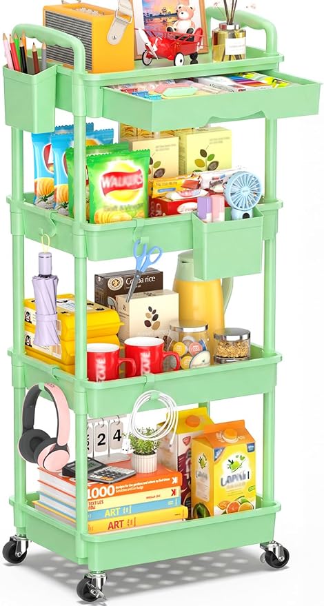 SUNALLY 4 Tier Rolling Utility Cart by SUNALLY