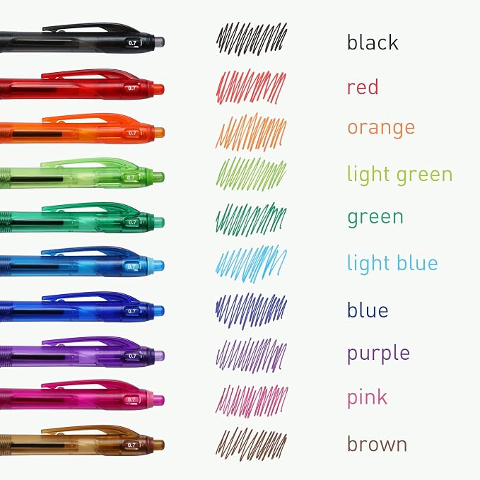 Pentonic B-RT Retractable Ballpoint Pens, 10 Colors Tip, 0.7 mm Fine Point - Image 7