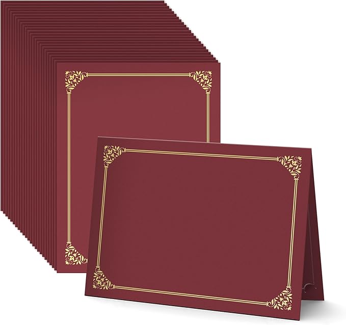BELLE KR® Red Certificate Holders 8.5 x 11, Documents and Diplomas by BELLEKR