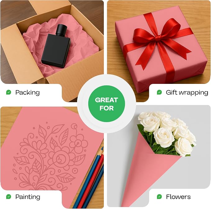 Pink Kraft Paper Roll 12" x 1200" - Image 6