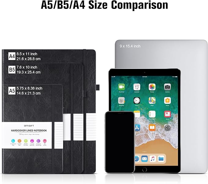 Lined Journal Notebook, Large A5 College Ruled Notebook, 312 Numbered Pages - Image 5