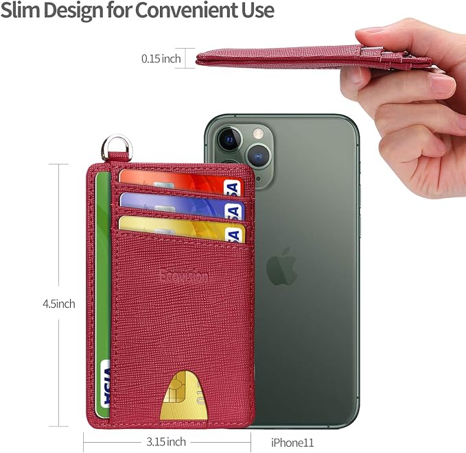 Slim Minimalist Front Pocket Wallet, RFID Blocking Credit Card Holder Wallet - Image 7