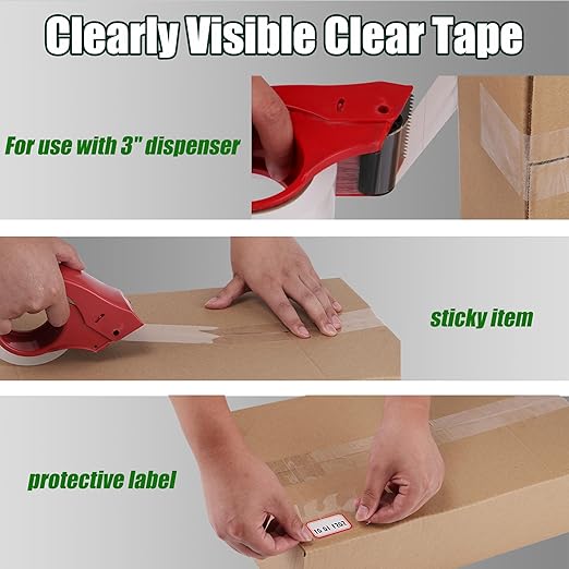 Lichamp Clear Packing Tape, 24 Rolls Heavy Duty Packaging Tape Refill for Moving Boxes, Mail Shipping Supplies, 1.88 inch x 55 Yard x 2.6 mil, A224TP