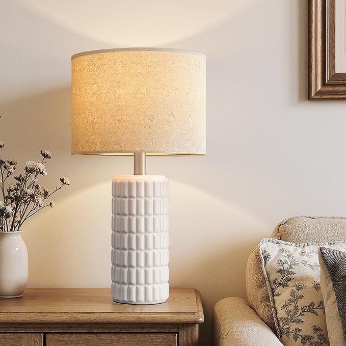 Seealle 23" Modern Ceramic Table Lamps Set of 2 - Image 2