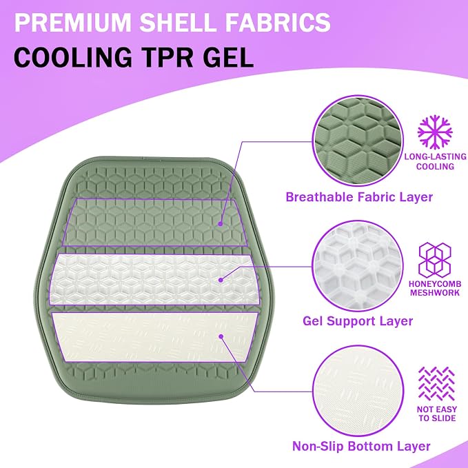 Thin Gel Seat Cushion for Car Seat, Office Chair, Wheelchair, Golf Cart - Image 3