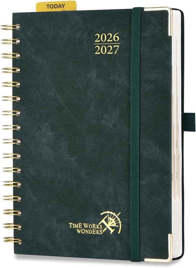 POPRUN Daily Planner 2026-2027 One Page Per Day, 12 Months Hourly Appointment by POPRUN