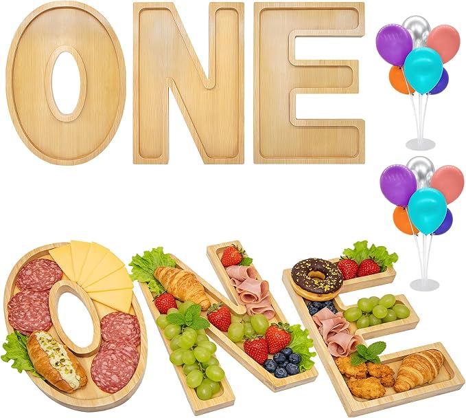 3PCS One Charcuterie Board Letters- Fillable Letter Food Serving Tray by Nsoyos