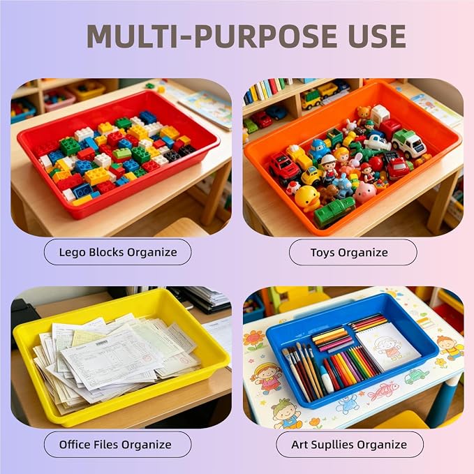 12Pcs Letter Size Flat Storage Tray Organizer Bin - Image 6