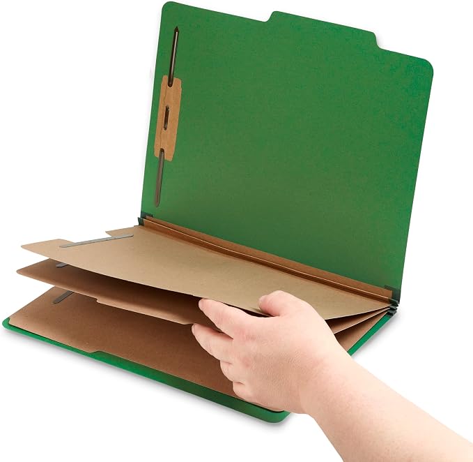 Blue Summit Supplies Green Classification Folders, 3 Dividers, Letter Size - Image 6