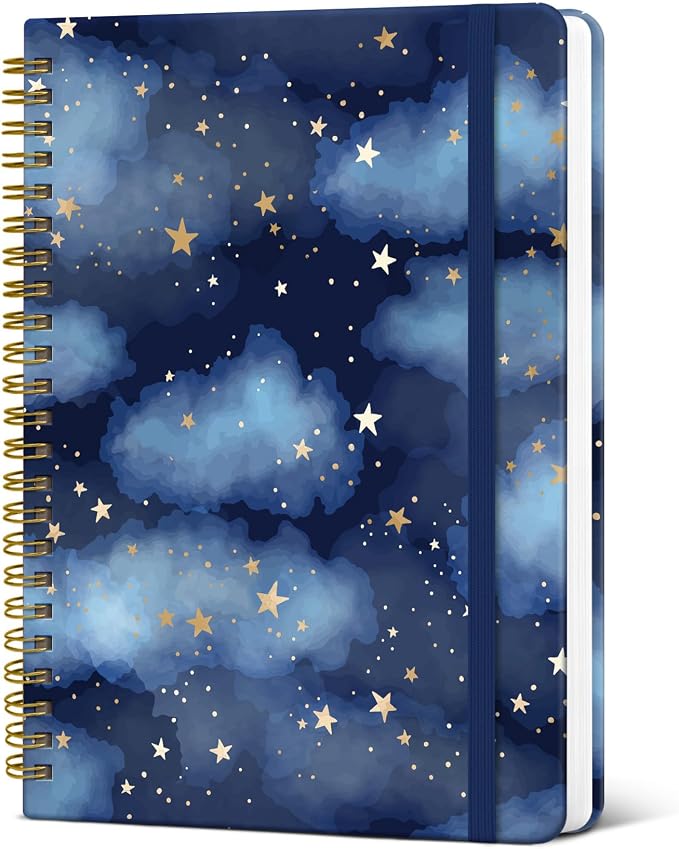 Taja Spiral Journal Notebook for Women, Pretty Hardcover Lined Notebook for by Taja