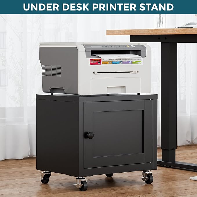 Small Printer Stand with Storage, Home Office Printer Table - Image 3