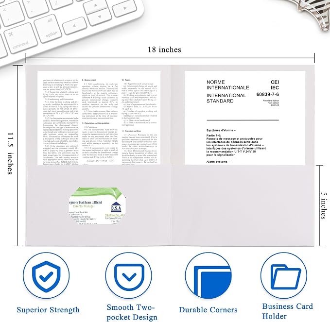 Zzrywuty 50 Packs White Two Pocket File Folders - Image 2