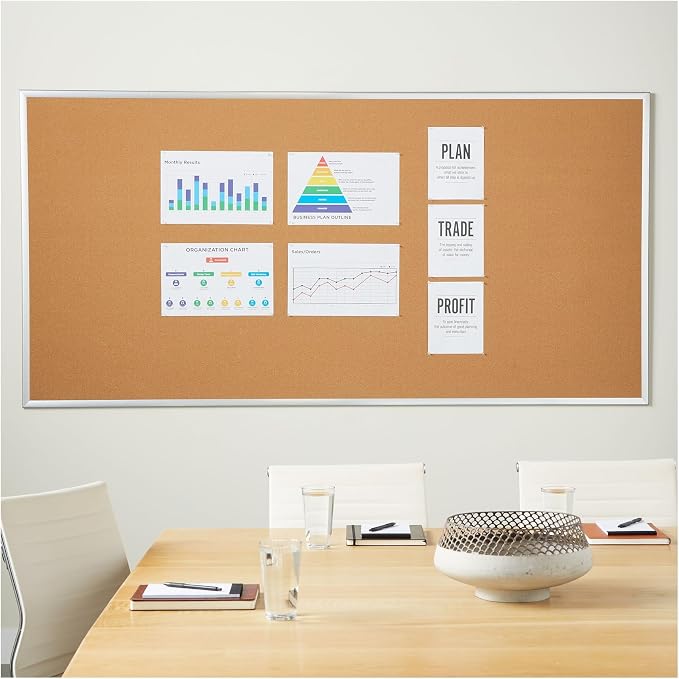 Staples Cork Bulletin Board, Aluminum Frame - Image 5