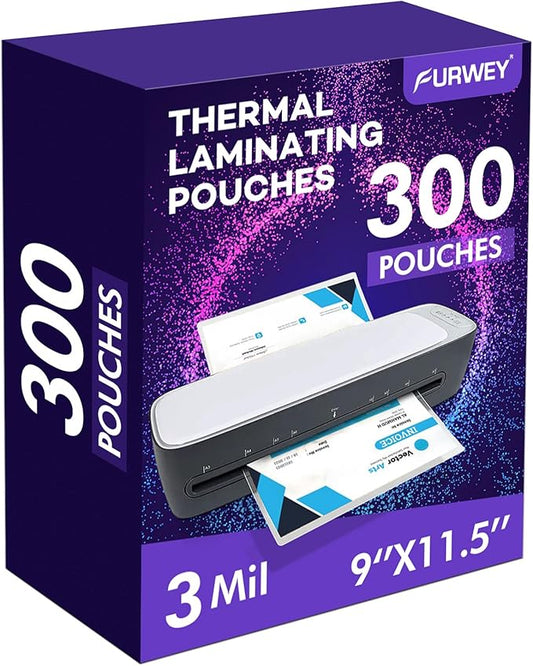 300 Pack Laminating Sheets, 3 Mil, 9 x 11.5 Inches Thermal Laminating Pouches Lamination Sheet Paper for Laminator, Clear, Letter Size, Office and School Supplies-DeskLoop Office
