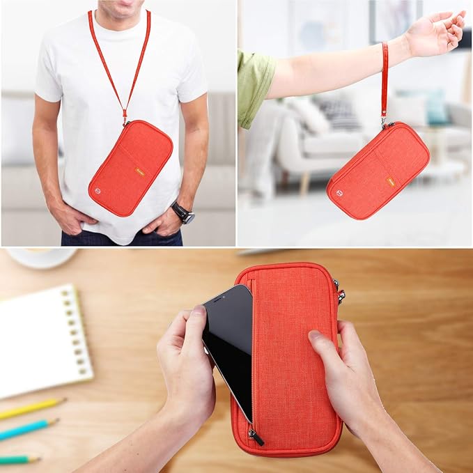 RFID Family Passport Wallet Holder Waterproof, Travel Document Organizer Credit - Image 2