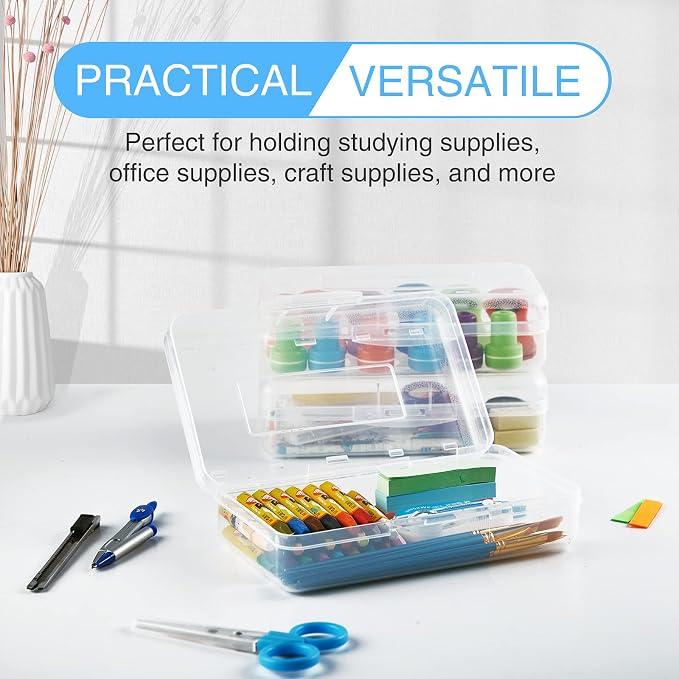 Sooez 3 Pack Pencil Case, Large Hard Pencil Box Bulk, Plastic Storage Container - Image 2