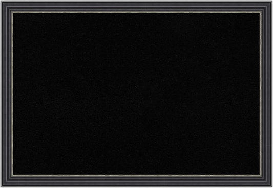 Amanti Art Black Cork Board for Wall, 18x26 Vision Board with Black Wood Frame, Medium Corkboard Office Decor for Home Organization, Traditional Corkboard Pinboard to Display Items for Home-DeskLoop Office