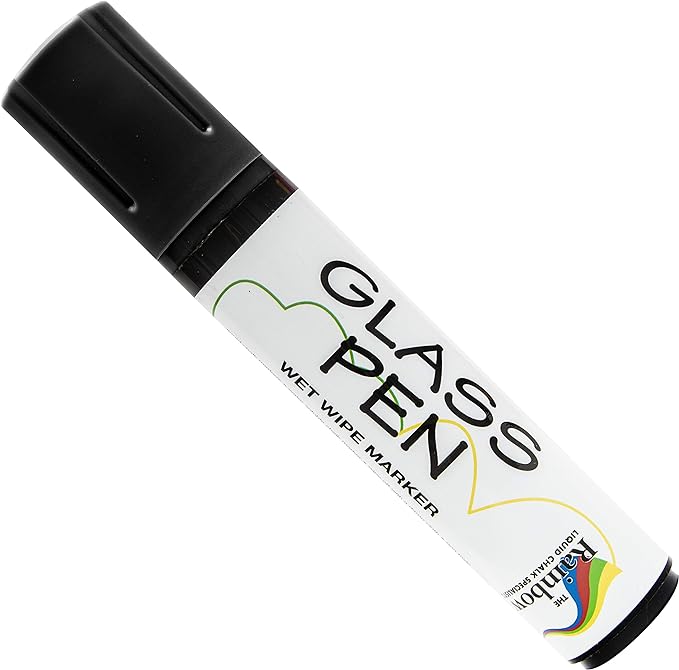 Glass Pen Window Marker: Liquid Chalk Pens for Glass, Whiteboard Markers with Washable Paint - Graduation, Car Windows, Mirror Pen, Storefront, Wedding, Parade, Party & Holiday (Black, Jumbo Tip)-DeskLoop Office