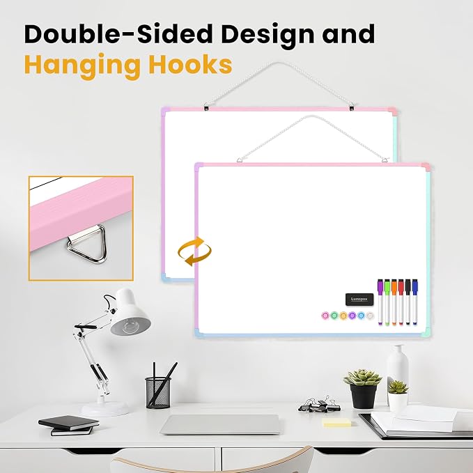Dry Erase Board for Wall, 6 Magnets and 3 Mini Sticky Notes, Large White Board - Image 4