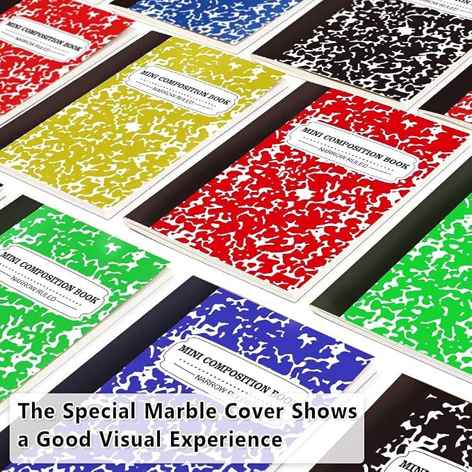 feela Composition Notebook, Mini Sized 30 Pack 5 Colors Narrow Ruled Mini - Image 4