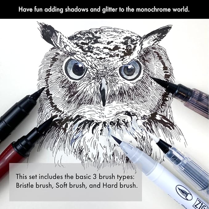 Kuretake Zig Inktober pen set, for Illustration, Manga Drawing, Lettering and Calligraphy, Professional Artist, Made in Japan (Basic No.3(5pcs.))-DeskLoop Office