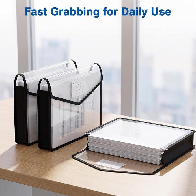 2 Pack Clear Expanding File Organizer Envelope Important Document Folder - Image 5