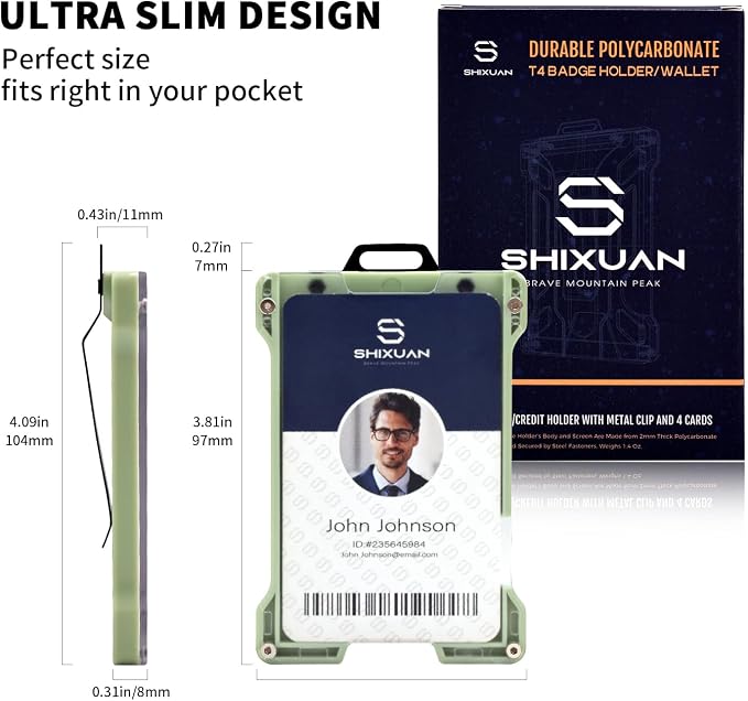 ID Badge Holder with Retractable Clip, Credit Card Holder, Keychain Wallet - Image 4
