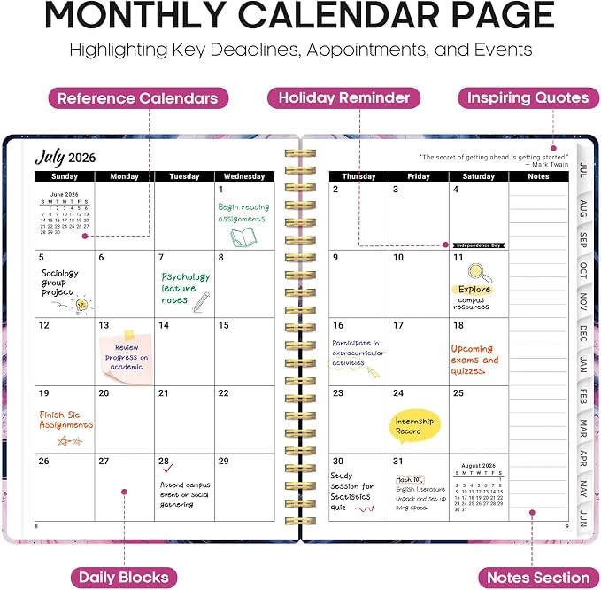 Planner 2026-2027, Academic Year Monthly and Weekly Calendar Planner, Jul 2026 - Image 2