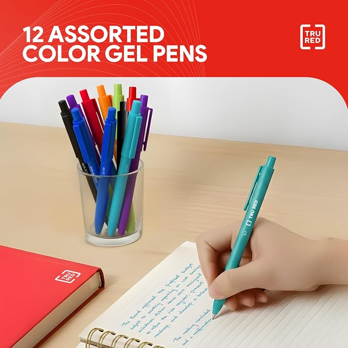 TRU RED Retractable Gel Pens, Medium Point 0.7mm, 12 Pack – Quick‑Dry Pens - Image 2