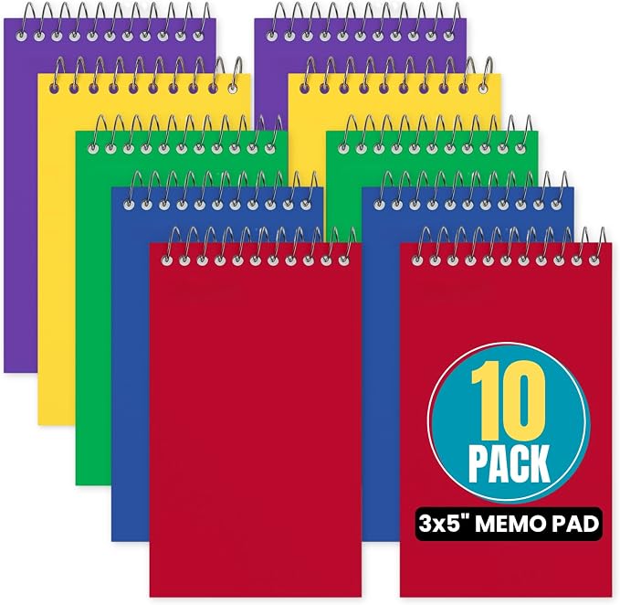 1InTheOffice Wirebound Spiral Memo Books, Memo Pads, College Ruled, Small by 1InTheOffice
