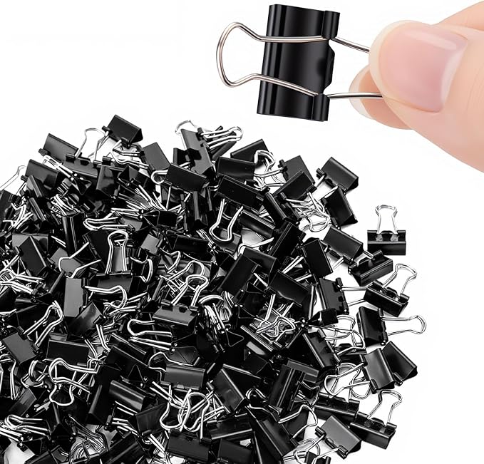 OWLKELA 220 PCS Mini Binder Clips 0.6 Inch, Metal Paper Clip Bulk, Small Black by OWLKELA