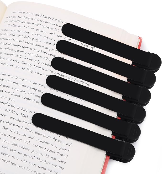 SMUK 6pcs Automatic Bookmark, Silicone Book Marks by SMUK