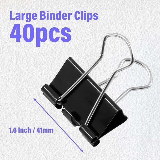 40 Pack Large Binder Clips - Image 3