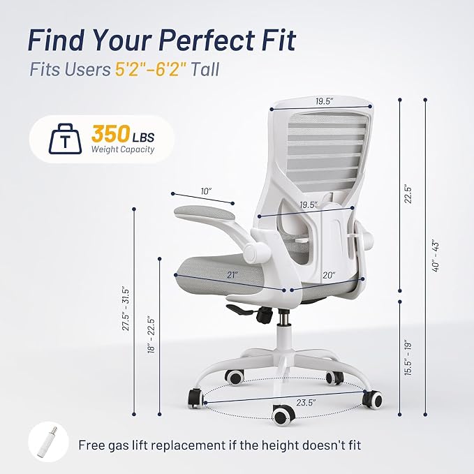 Office Chair for Long Hours & Back Pain Relief – 4" Molded Foam Cushion - Image 3