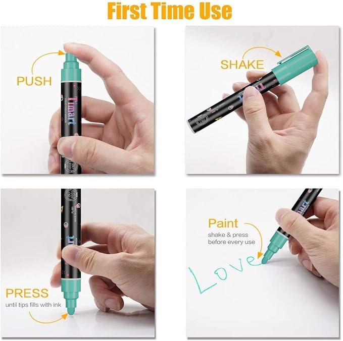 Timart Vintage 8 Pack Liquid Chalk Markers, Bold Wet & Dry Erase Marker Pens - Image 5